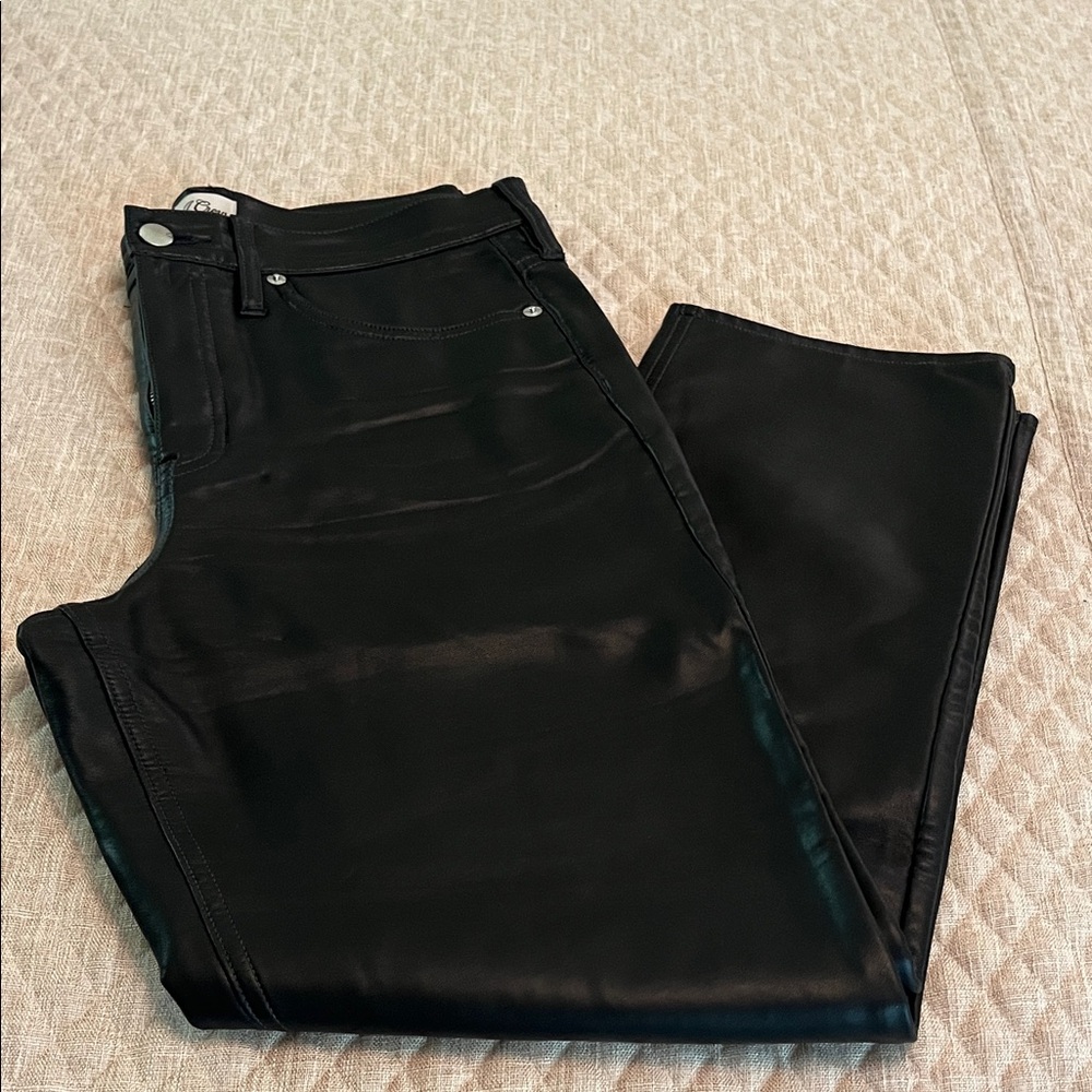 J. Crew Black Leather-Style Trousers